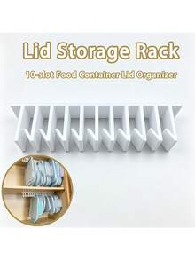 Lid Storage Rack, Multi-Slot Lid Hanging Rack Under Cabinet, Kitchen Organizer Shelf, Under Sink Organizer, Space-Saving Wall-Mounted Kitchen Storage Rack, Sturdy Container Lid Holder With Mounting Hardware - A - View 3