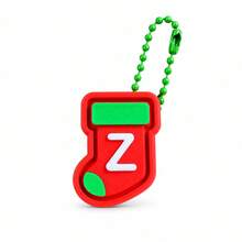 1pc A-Z Letter Christmas Stocking Keychain, Cute Mini Sock Bag Charm Pendant, Xmas Holiday Gift For Backpack Key Ring Decor - Multicolor - View 30