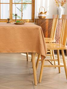 1pc Square Tablecloth With Cloud Pattern, Exquisite Jacquard Polyester Decorative Tablecloth, Washable, Suitable For Various Dining Occasions Including Dinner, Family Gatherings, Daily Meals, Holiday Parties, Formal Events - Brown - View 4