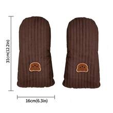 Baby Stroller Handle Cover, Winter Outdoor Windproof & Cold-Proof Stroller Gloves For Parents, Cute Bear Design Warm Lamb Fleece Gloves, Baby Stroller Accessories - As Shown - View 5