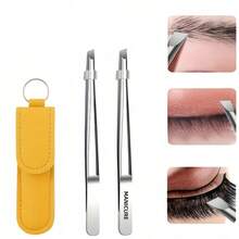 Byimy 1pc High Quality Stainless Steel Eyebrow Tweezer, Ingrown Hair Remover Tweezers, Precision Slanted Tip Eyebrow Tweezer, Facial Care Tool - Upgraded Version - View 2