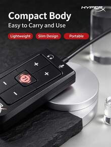 HyperX Card âm thanh USB ngoài Lingyin Plus, cáp chuyển 3.5 sang USB, âm thanh vòm ảo 7.1 điều khiển bằng nút, card âm thanh chơi game eSports, nghe tiếng đoán vị trí, bộ chuyển đổi âm thanh tai nghe máy tính để bàn 7.1 SURROVND SOUND CARD - Xem 5