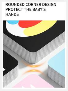 Foldable Visual Stimulation Card Set, 1-4 Stage High Contrast Black & White And Colorful Learning Cards, Suitable For Newborn Brain Development, Ideal Christmas Gift - Multicolor - View 8