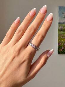 1pc Authentic Ocean Theme Ring, Suitable For Women And Girls, Ideal Date Gift Or Exquisite Jewelry - Silver - View 3