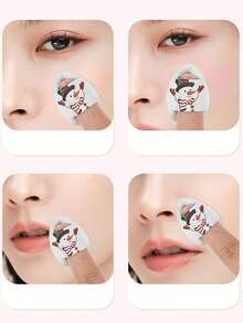 6/1pc Christmas Themed Fingertip Powder Puff, Dual Use Dry & Wet, Suitable For Makeup Application On Corners Of Mouth And Eyes, Suitable For All Skin Types, Perfect Christmas Gift - Multicolor - View 4