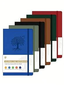 1pc A5 Vintage Leather Journal, Embossed Tree Of Life Pattern, Hardcover With Elastic Closure, Suitable For Daily Writing, Diary Recording And Planning, Applicable For University, Office, Travel, Perfect Gift For Students - Multiple Styles - View 5