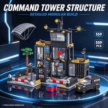 SWAT City Command Base Building Model, 559 Pieces Adult Collectible Building Blocks Set, Includes Command Tower, Jail Cells And Vehicle Details, Suitable As Gift For Halloween, Christmas, Thanksgiving And Birthday For Collectors - Black - View 4