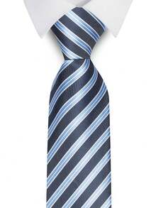 AlanKing Premium Multi-Color Striped Textured Fashion Classic Daily Men's Tie, Men's Suit Professional Attire, Exquisite Embroidery, Fashion Accessory - Color Mixing - View 13