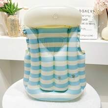 Rompi Renang Anak-Anak Tiup Motif Gradien Garis-Garis dengan Gesper Ganda Anti-Terbalik, Terbuat dari PVC Tebal, untuk Anak Laki-Laki dan Perempuan, Berat 15-55 Lbs - MultiWarna - View 7