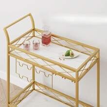 Bar & Serving Carts - Gold - View 6