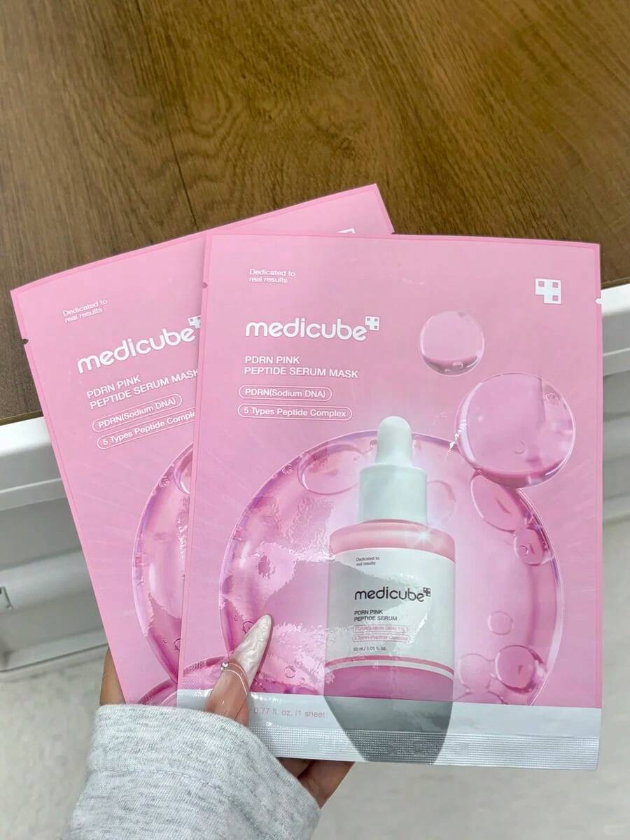 Medicube Salmon Pink Peptide Glow Essence Mask 10pcs/Pack - Collagen - View 1