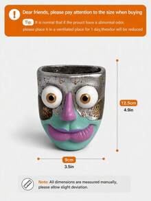 1pc Eclectic Face Wall Vase, Colorful Abstract Human Head Planter, Artistic Hanging Flower Holder For Bedroom Living Room Studio Gallery Wall Decor - Modern - View 9