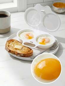 1/2pcs Microwave Egg Cooker, 2-Cup Capacity With Lid Egg Cooking Device, Quick Breakfast Egg Boiling Tray, Home Kitchen Grade Egg Maker Mold, Portable Egg Pre-Cooker With Handle And Lid, Easy Egg Pre-Cooking. Suitable For Making Tender Pre-Cooked Eggs, Convenient For Carrying, Home Decor, Bedroom Decor, Personalized Gift, Gift Box, Room Decor, Bedroom Decor - Multicolor - View 10