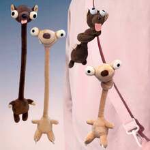 1Pc Funny Long Neck Plush Pendant Dachshund Sloth Stuffed Doll Backpack Decor Desk Ornament Cute Cartoon Gift Christmas Birthday Gift Random Style - Multicolor - View 6