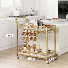 Bar & Serving Carts - Gold - View 2