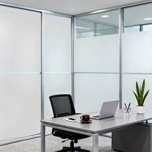 1 Roll Frosted Glass Privacy Film: Window Curtain Light Blocking Sun Protection Window Sticker Door Window Light Blocking Bathroom Heat Insulation Self-Adhesive Film Day And Night Use, Sticker, Wall Sticker, Vinyl Sticker, Home Decor. - Solid Color - View 4
