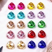 Assorted Shapes, 20pcs/Pack, Mixed Shapes, Flat Back Double Hole Exquisite Glass Rhinestones, Used For Sewing Wedding Dresses, Handbags And Shoes, Jewelry Making, Craft Accessories - Assorted Shapes 20pcs - View 16