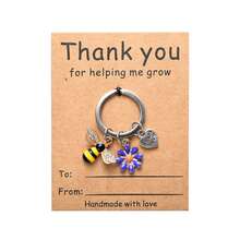 New Thank You English Greeting Card Bee Daisy Keychain Set Overseas Holiday Small Gift - Multicolor - View 11