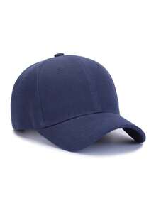 1pc Solid Color Minimalist Casual Baseball Cap, Adjustable Back, Unisex - Navy Blue - View 7