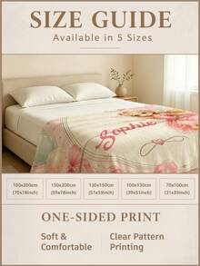 1pc Customized Name Bed Blanket, Personalized Bedding Blanket, Personalized Fleece Blanket, Cute Blanket, Comfortable Blanket, Home Gift, Birthday Gift, Christmas Gift, Personalized Gift, Gift For Son/Daughter, Gift For Friends - Style 1 - View 7