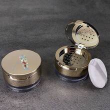 Makeup Organizer Portable Empty Loose Powder Container Refillable Cosmetic Sifter Box With Built In Mirror Travel Compact Makeup Case Ideal Gift For Girls Initial Name Blue 26 Letters Pattern - Gold - View 15