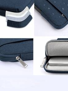 TECOOL Funda para portátil de color azul marino con asa, estuche protector que se ajusta a portátiles de 13 a 16 pulgadas, MacBooks y Chromebooks, a prueba de golpes y resistente al agua - Azul Marino - Ver 4