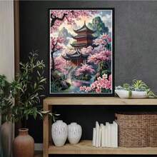 5D 中式花園鑽石畫套件，適合成人，鑽石畫風景圖，全鑽圓形水鑽手工畫布，居家牆面裝飾禮物，多種尺寸：7.9X11.8 英吋、11.8X15.7 英吋、15.7X19.7 英吋、19.7X23.6 英吋 - 查看 2