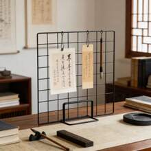 1pc Mesh Display Rack And Mesh Bracket Base, Vertical Multi-Functional Desktop Shelf, For Jewelry Display, Photo Display, Office Desk Decor, Home Scene Decor, Party Decor - Black - View 13