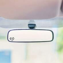 2Pcs Christian Heart And Cross Mini Stickers, Durable Vinyl Decals For Car Rearview Mirror, Religious Faith Auto Decor Stickers - CC - View 2