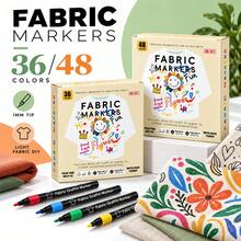 12/24 Colours Fabric Painting Pens, Waterproof & Fade Resistant, Textile Art Markers For DIY T-Shirt, Shoes Coloring, Crafts Back To School - Fabric Painting Pen - View 9