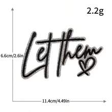 8pcs "Let Them" Letter Embroidered Patches, Colorful Shiny Edged, Heart Letter Design, Sew-On Or Iron-On, Suitable For Clothing, Hats And Bags Creative Decoration And Repair - Multicolor - View 6