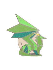 1 Pc Glitter Green Geometric Origami Pterosaur Enamel Pin, Polygon Winged Dinosaur Lapel Brooch For Backpack Jacket Clothing Decoration Gift - Multicolor - View 11