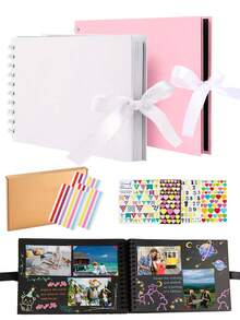 Bộ quà tặng album ảnh tự làm, khổ A5, 60 trang giấy Kraft, thích hợp để tự làm album ảnh cưới, sinh nhật, Giáng sinh, ảnh gia đình, quà sinh nhật, quà tốt nghiệp, quà lưu niệm. - nhiều màu - Xem 12