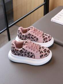 1 Pair Autumn Kids Unisex Retro Versatile Star Pattern Leopard Print Outdoor Casual Sneakers - Pink - View 6