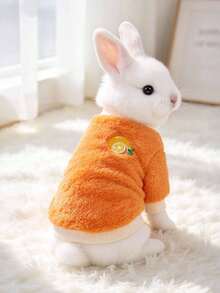 1pc Avocado Pattern Clothing, Multi-Style Cute Fruit Design, Autumn/Winter Warm Sweatshirt, Rabbit Pet Accessories, Small Pet Rabbit Autumn/Winter Warm Sweatshirt, Rabbit Pet Supplies, Rabbit, Rabbit Pet Accessories, Rabbit Pet Supplies, Valentine's Day - Multicolor - View 5