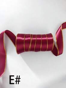 1 Roll 5m Gold Edged & Silver Satin Ribbon - Perfect For DIY Crafts, Wedding, Birthday And Holiday Decor, Gift Wrapping, Floral Arrangements, Jewelry Box Decoration, Parties And Anniversaries, Home Decor - Multicolor - View 6