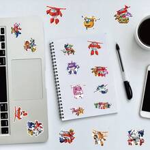 Hasbro 50pcs Cute Cartoon Super Wings Doodle Stickers For Desk, Phone Case, Water Cup, Notebook, Children Reward Stickers - Multicolor - View 4
