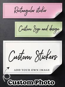 Custom Landscape Rectangular Stickers, Custom Logo Rectangle Stickers For Business Brand, Waterproof Labels, Customizable Photo Stickers, Wedding, Engagement, Birthday, Party Gift Tags, Supplies For Small Business - White-rectangular - View 1