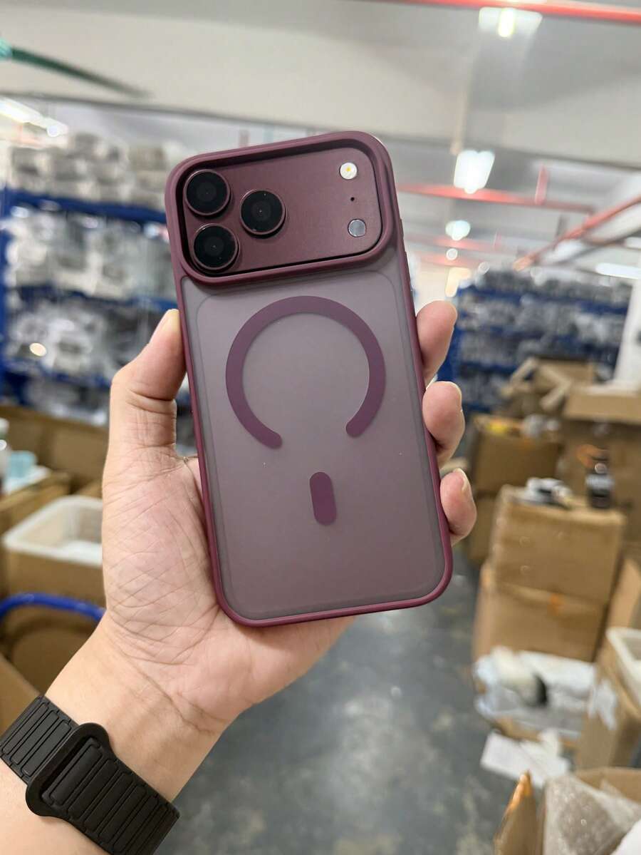 硬殼磨砂透明磁吸櫻桃紅手機殼，適用於 iPhone 18 Pro Max/18 Pro/18/17 Pro Max/17 Pro/17/16 Pro Max/16/16 Pro/16 Plus/11/15/15 Pro/15 Pro Max/12/13/14 Pro Max/12 Pro/12 Pro Max/13 Pro/13 Pro Max/14 Pro/14 Pro Max/14 Plus，抗黃變硬殼