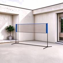 SONGMICS 4 Meter Badminton Net, Volleyball Net With Height-Adjustable Posts, Portable Tennis Net For Youth, Blue MSYQ400 - Blue - View 1