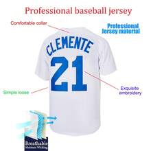 Men's Santurce Crabs #21 Clemente Embroidery Baseball Jersey, Puerto Rico Retro White Fan Commemorative Baseball Clothing - White - View 4