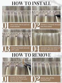 Ink Black Hole Weft Human Hair Extensions Straight Hair Double Label Butterfly Weft Natural Invisible Hole Weft Micro Ring Human Hair Extensions Seamless PU Tape Hair Extensions - Natural Black - View 4