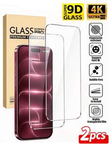2 Packs HD Clear Tempered Glass Screen Protectors – Crystal-Clear Display, Silky-Smooth Touch, Scratch-Resistant, Fingerprint-Resistant, Full-Screen Coverage; Compatible With IPhone 18 Pro/18 Pro Max/17 Pro Max/17 Pro/17/16/15/14/13/12/11/XR/XS Series. - Clear - View 7