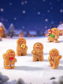 30pcs Christmas Random Style Gingerbread Man Candy Cane Rabbit Christmas Tree DIY Resin Hair Clips Hair Accessories Bracelet Jewelry Making Drilled Resin Kit - Multicolor - View 3