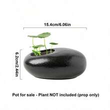1pc Nordic Style Desktop Ceramic Flower Pot, Minimalist Textured Design. Suitable For Living Room (Placed Next To Sofa), Can Also Be Used As Ashtray, Also Suitable For Balcony Greenery Flower Pot, Seedling Pot, And Office. - Pebble Planter - View 10