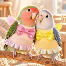 Parrot Bird Angel Dress, Plush Costume, Tiger Print Peony Cockatiel Outfit, Multi-Color Pet Bird Clothing - Multicolor - View 11