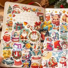somoving 50 buah Stiker Grafiti Kartun Tema Natal, Stiker Dekoratif Santa Claus & Rusa Kutub - MultiWarna - View 6