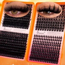 580pcs D Curl, Dense Voluminous False Lash Kit, Mixed 4 Styles False Eyelashes,Soft & Lightweight Feel, Individual Lashes Kit With Lash Bond And Seal, Lash Tweezers, Brush, Lashes, Eyelashes, Lashes Clusters Kit - Black - View 7