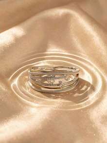 Swarovski Hyperbola Series Women's Bracelet, Premium Crystal Open Bangle, Rhodium-Plated Dual-Tone Metal Fashion Jewelry Accessory, Gift Jewelry - Clear - View 3