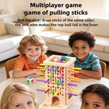 Fun Balance Tower Stick Pulling Tabletop Game, Parent-Child Interactive Battle, Tests Focus And Judgment Skills. Roll Dice To Draw Colored Sticks, Be Careful Not To Let The Ball Drop. Complete Accessories, Simple Yet Brain-Burning Gameplay, Fun Desktop Game For Family Gatherings And Parties - Multicolor - View 4